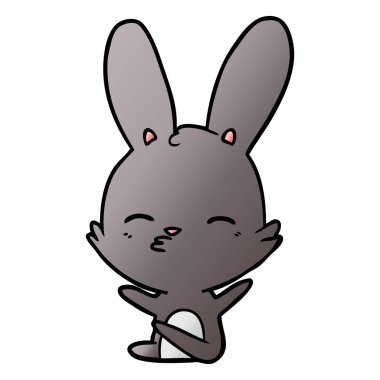 meraklı bunny çizgi vektör çizim