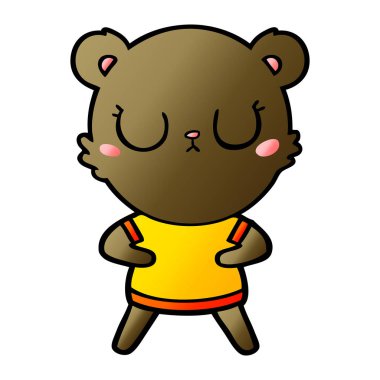 huzurlu karikatür ayı vektör çizim