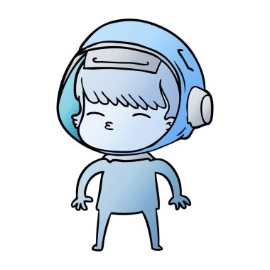 vektör çizim karikatür meraklı astronot