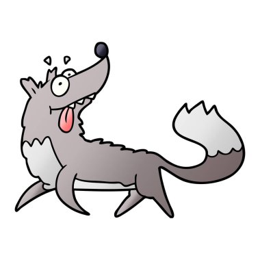 vektör çizim karikatür aç kurt