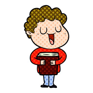 çizgi film adam kitap ile