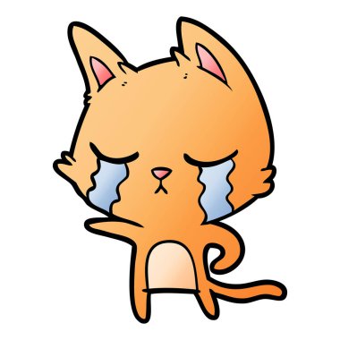 vektör çizim karikatür kedi ağlama