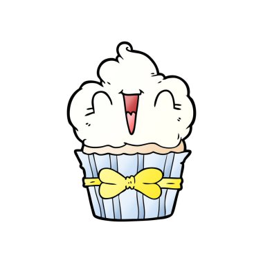 vektör çizim karikatür cupcake