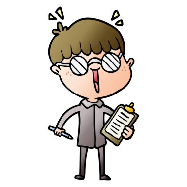 çizgi film çocuk gözlük takıyor