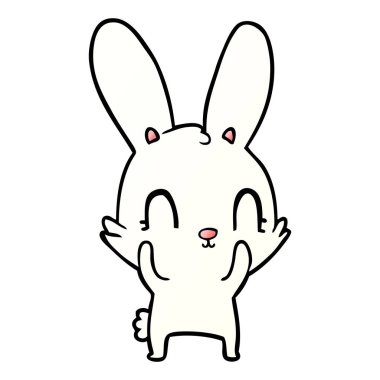 Tatlı çizgi film tavşanının vektör çizimi