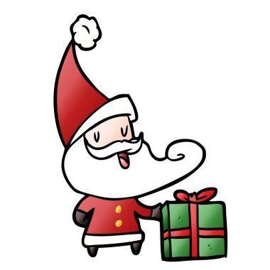 Çizgi film Noel Baba 'nın vektör çizimi