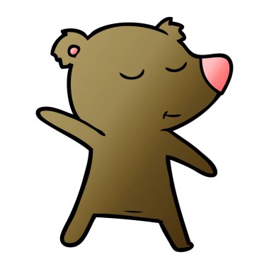 mutlu karikatür ayı vektör çizim