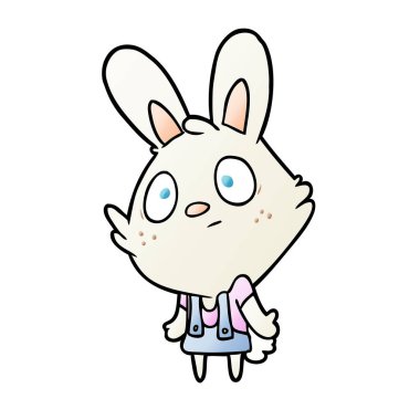 Tatlı çizgi film tavşanının vektör çizimi