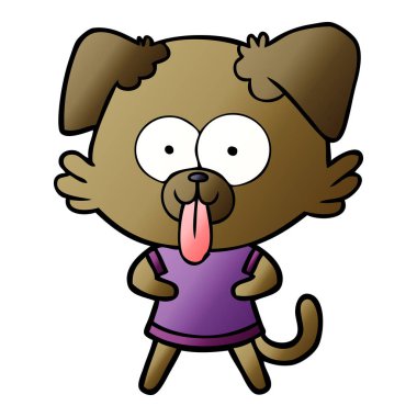 yapışkanlık dışarı dil ile karikatür köpek