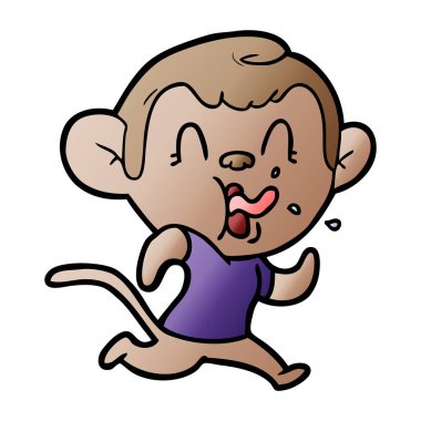 çalışan deli karikatür maymun