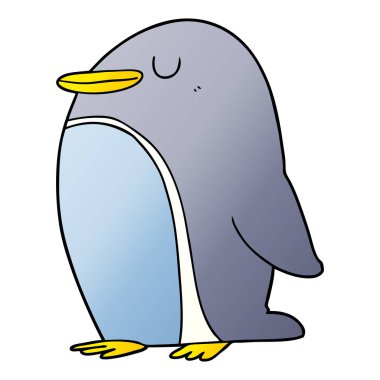 mutlu karikatür penguen vektör çizim