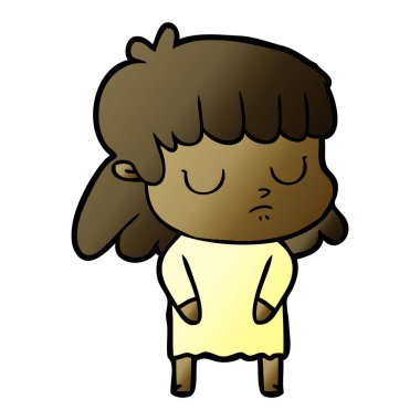 vektör çizim karikatür kayıtsız kadın