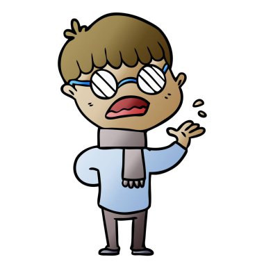 çizgi film çocuk gözlük takıyor