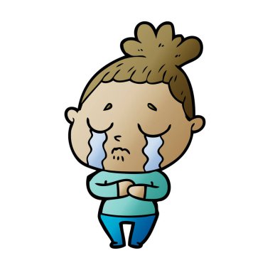 vektör çizim ayı ağlıyor çizgi film