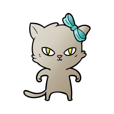 Çizgi film kedisinin vektör çizimi