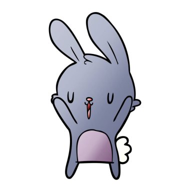 Tatlı çizgi film tavşanının vektör çizimi