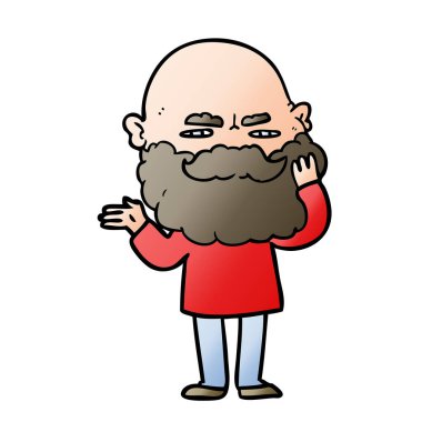 Sakal çatık ile çizgi film adam