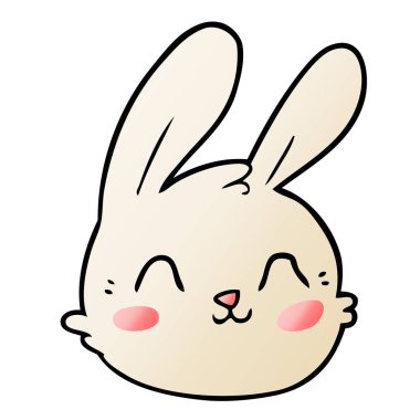 vektör çizim karikatür tavşan yüzü