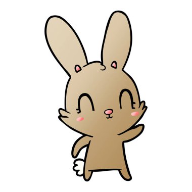 Tatlı çizgi film tavşanının vektör çizimi