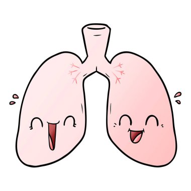 vektör çizim karikatür akciğer