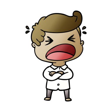 vektör çizim karikatür bağıran adam