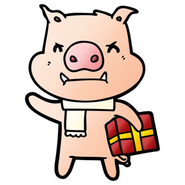 Noel hediyesi domuzla kızgın çizgi film