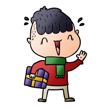 karikatür mutlu çocuk şaşırmış