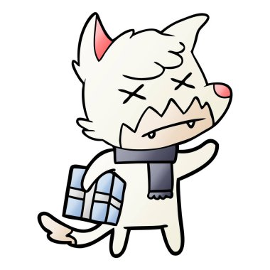 Çizgi film tilkisinin vektör çizimi