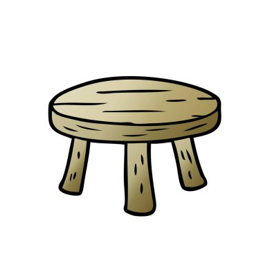 çizgi film küçük ahşap tabure