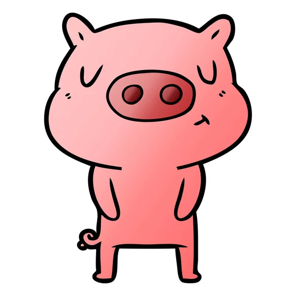 Illustration Vectorielle Contenu Dessin Animé Porc — Image vectorielle