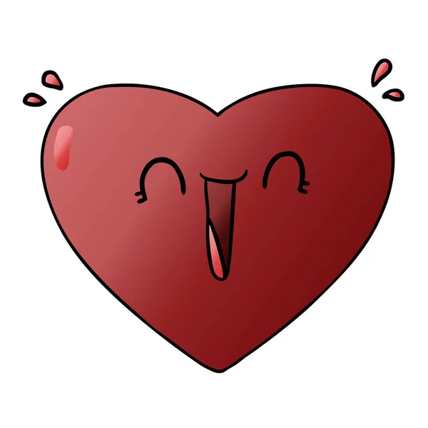 Ilustración Vectorial Dibujos Animados Corazón Feliz — Vector de stock