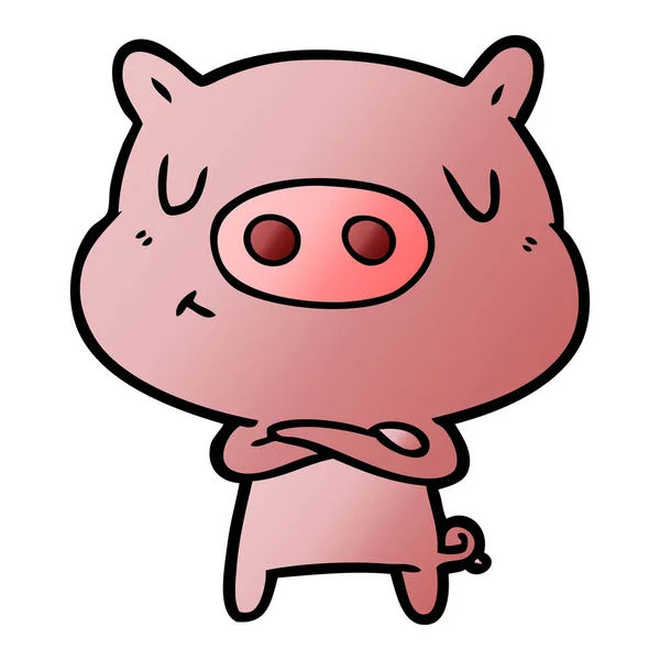 Ilustração Vetorial Conteúdo Dos Desenhos Animados Porco — Vetor de Stock