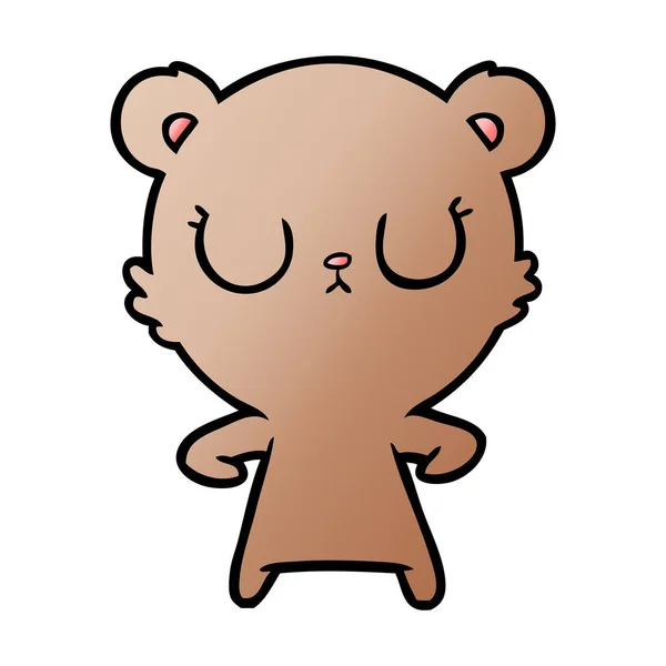 Vector Illustration Peaceful Cartoon Bear — Stock Vector