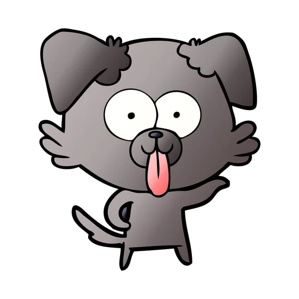 Perro Dibujos Animados Con Lengua Sobresaliendo — Vector de stock