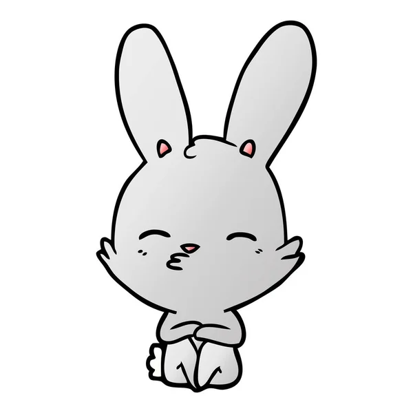 Vectorillustratie Van Nieuwsgierig Bunny Cartoon — Stockvector