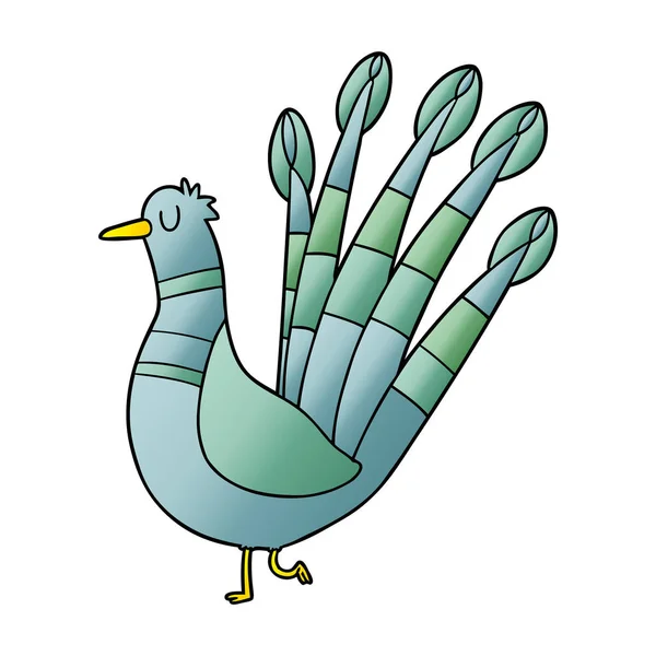 Ilustración Vectorial Dibujos Animados Pavo Real — Vector de stock