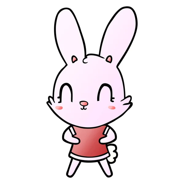 Carino Cartone Animato Coniglio Abito — Vettoriale Stock