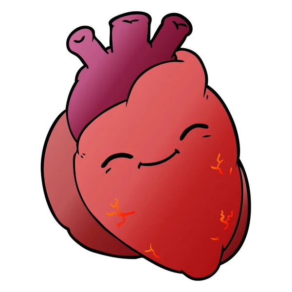 Vektorové Ilustrace Cartoon Šťastný Srdce — Stockový vektor