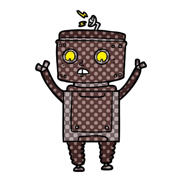 Vektor Illustration Tecknad Robot — Stock vektor