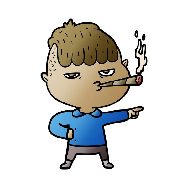 Vektor Illustration Von Cartoon Mann Rauchen — Stockvektor