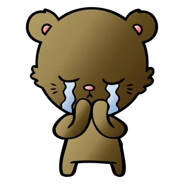 Ilustração Vetorial Urso Chorando Desenhos Animados —  Vetores de Stock