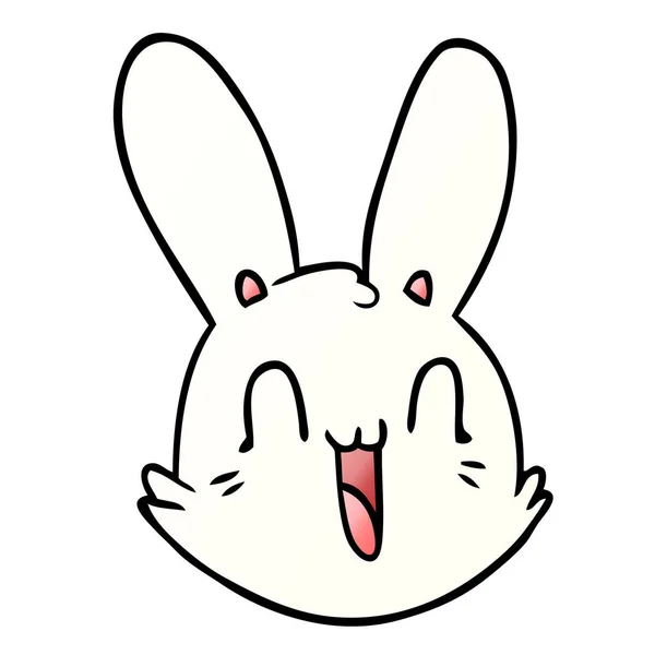Cartoon Gek Happy Bunny Gezicht — Stockvector