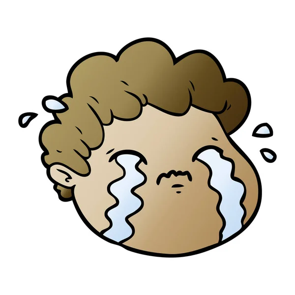 Vector Illustration Cartoon Crying Boy — Stock Vector