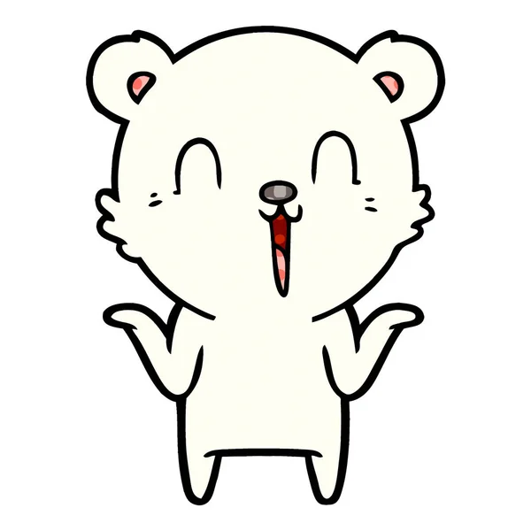 Lední Medvěd Bez Obav Šťastný Karikatura — Stockový vektor