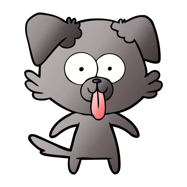 Perro Dibujos Animados Con Lengua Sobresaliendo — Vector de stock