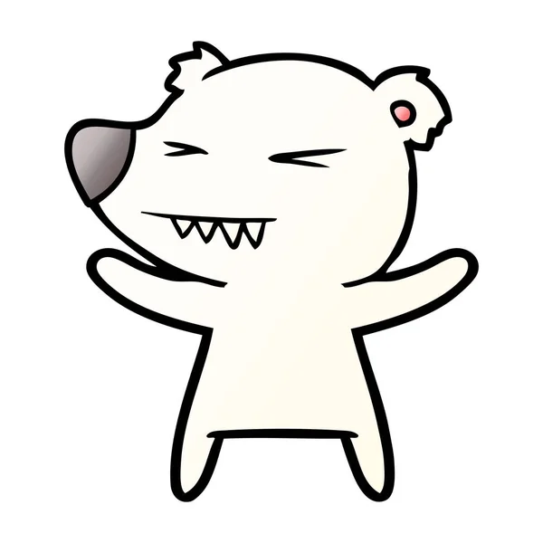 Сердитый Мультфильм Про Белого Медведя — стоковый вектор