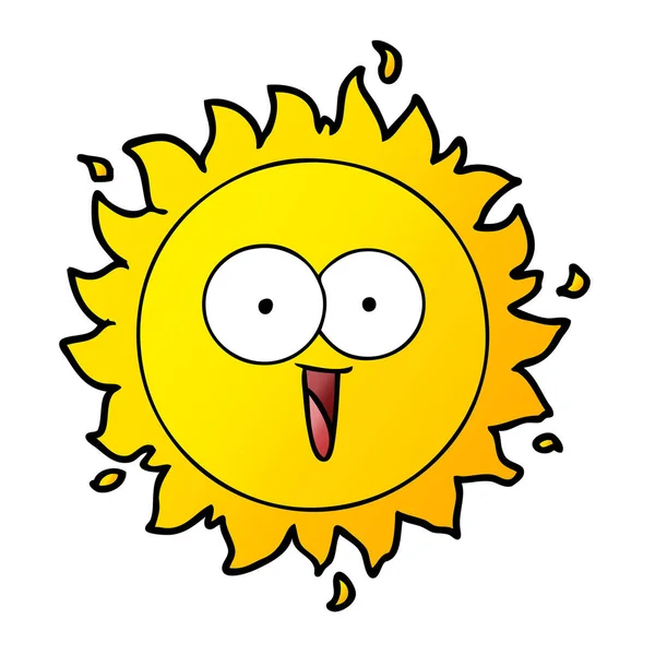 Vektorové Ilustrace Šťastný Karikatura Slunce — Stockový vektor