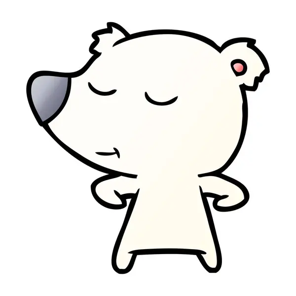 Happy Cartoon Polar Bear — Stock Vector