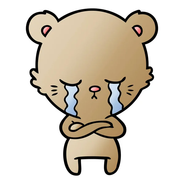 Ours Bande Dessinée Pleurer Avec Les Bras Croisés — Image vectorielle