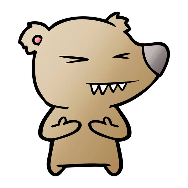 Vector Illustration Angry Bear Cartoon — Stock Vector